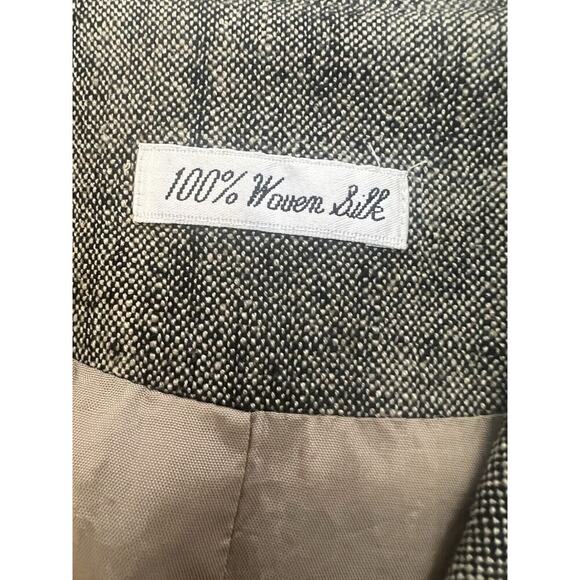 VINTAGE + ANN MAY Woven Silk Blazer Womens Sz 10 Quiet Luxury Old Money Career - Picture 4 of 8
